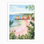 Watercolor Painting Of Praia Dona Ana Lagos Portugal 3