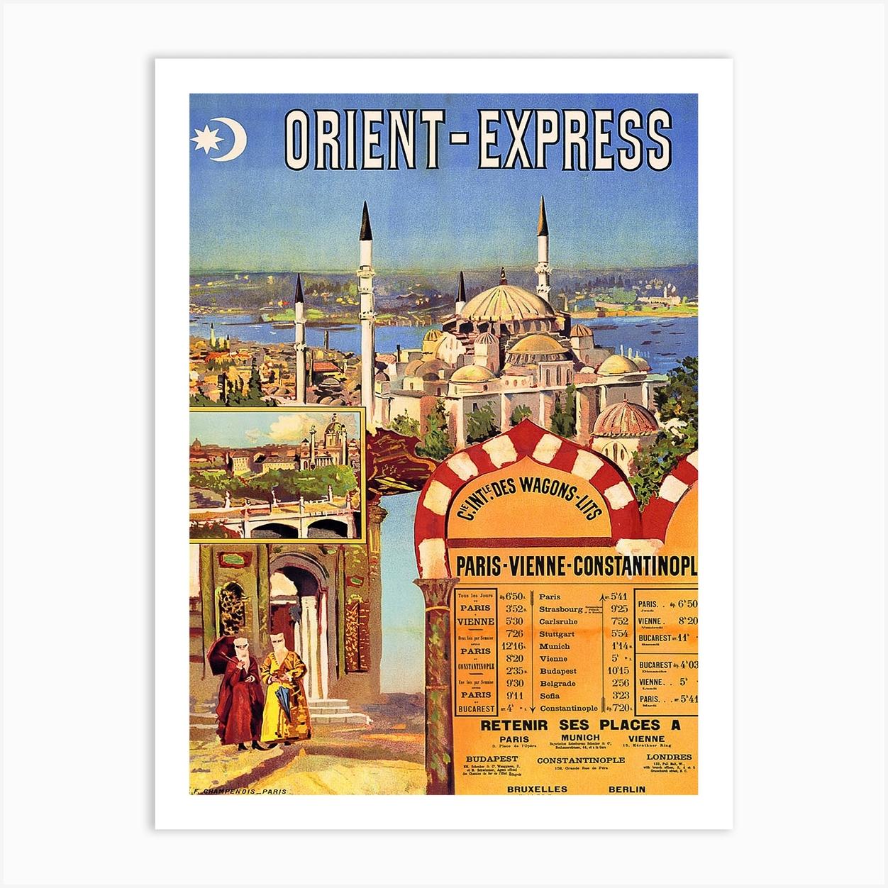 Orient Express, Affiche de voyage vintage