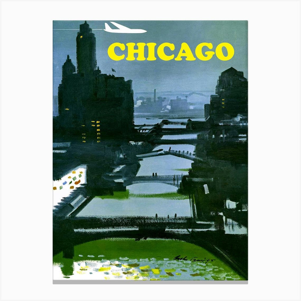 Chicago Vintage Airline Poster