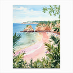 Watercolor Painting Of Praia Dona Ana Lagos Portugal 3