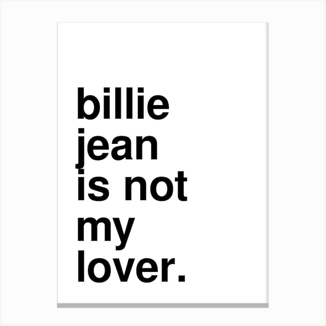 Billie Jean Is Not My Lover Lyric Statement In White