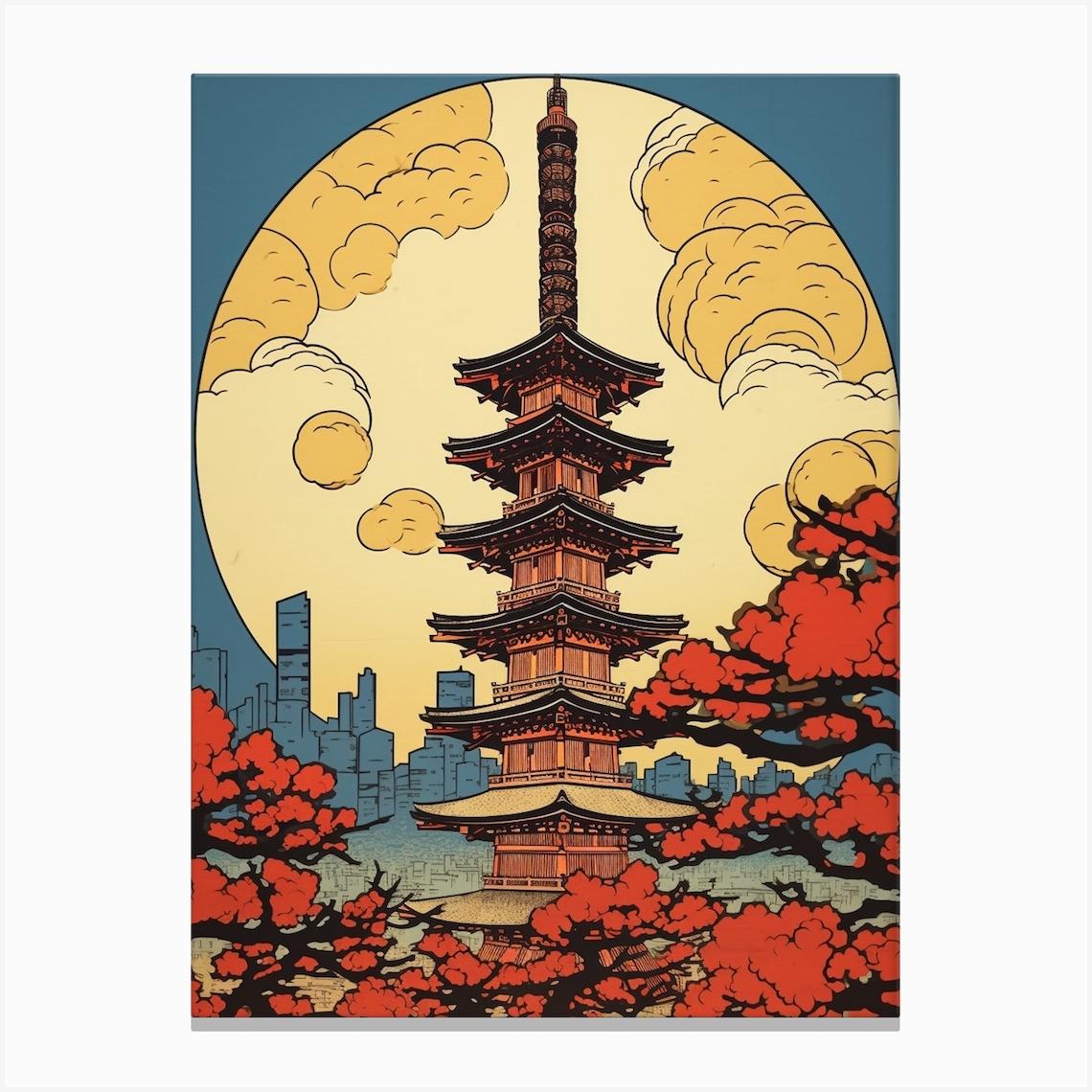 Tokyo Skytree Japan Vintage Travel Art 1