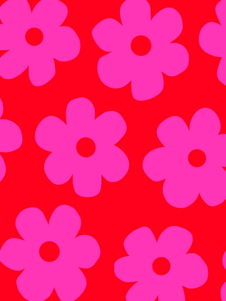Pink Groovy Funky Flowers