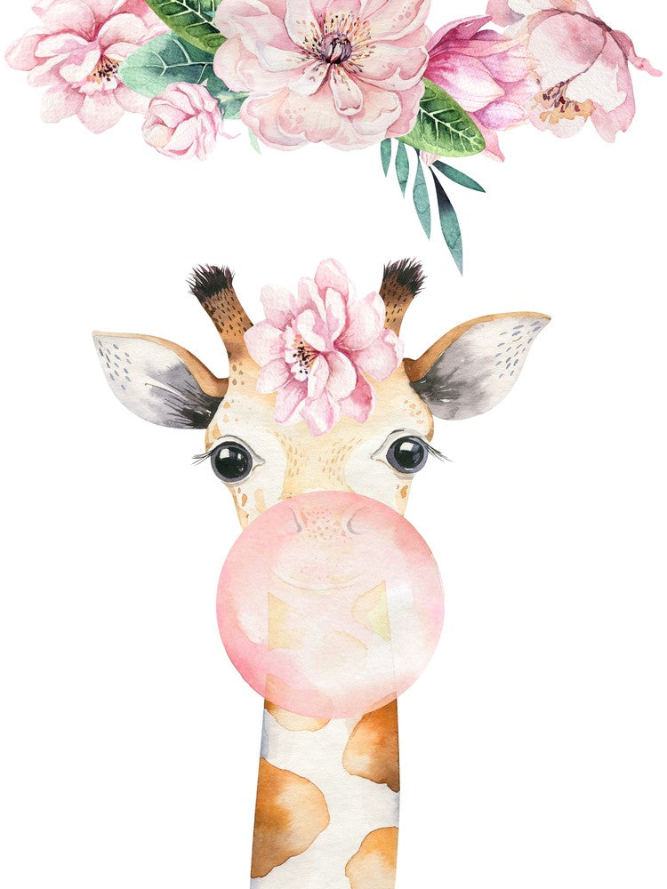 Floral Giraffe Blow Gum