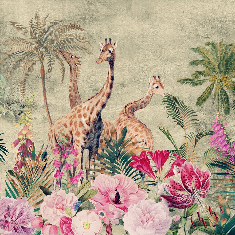 Florale Vintage Afrika Giraffen