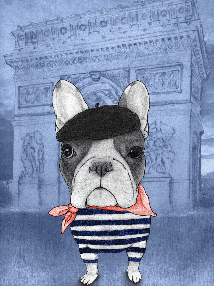 French Bulldog With Arc De Triomphe