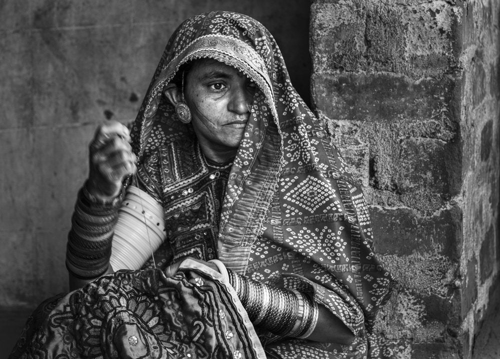Contemplative Indian Woman