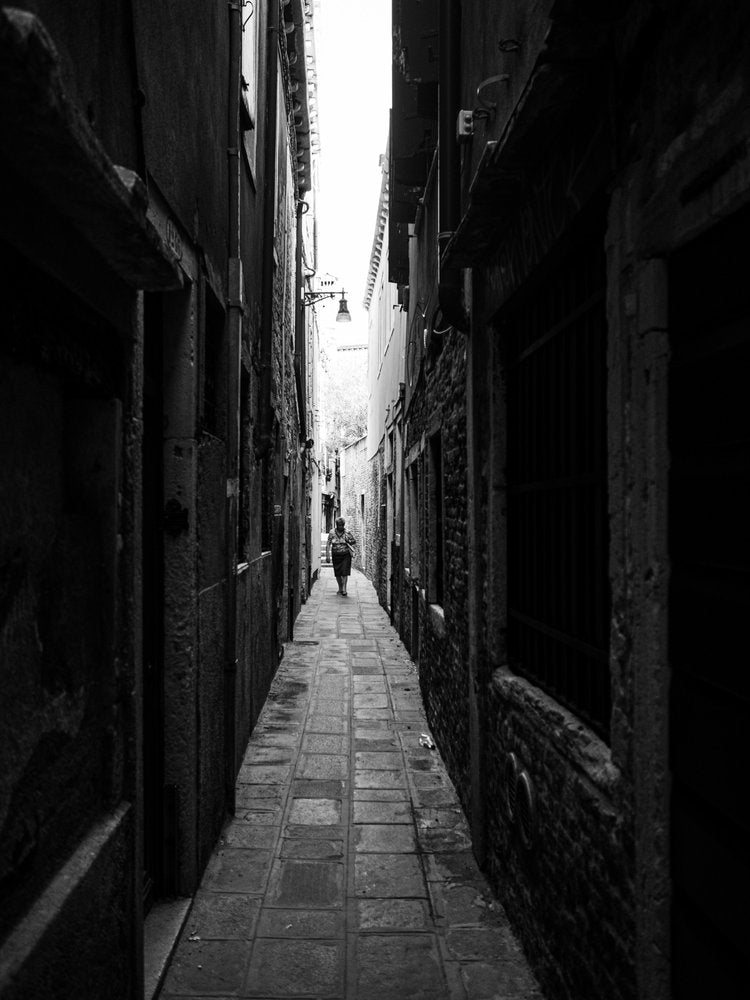 Lone Figure Narrow Alley