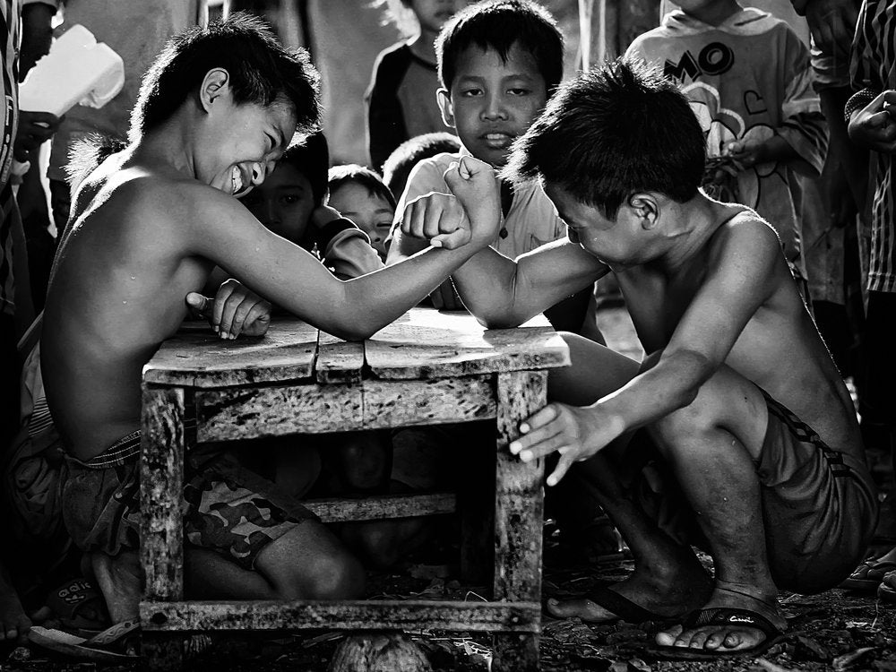 Boys Arm Wrestling Fun