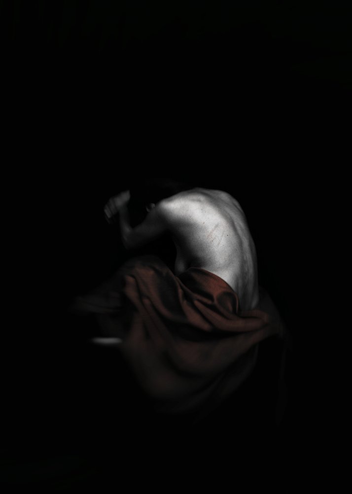 Emotional Figure in Red