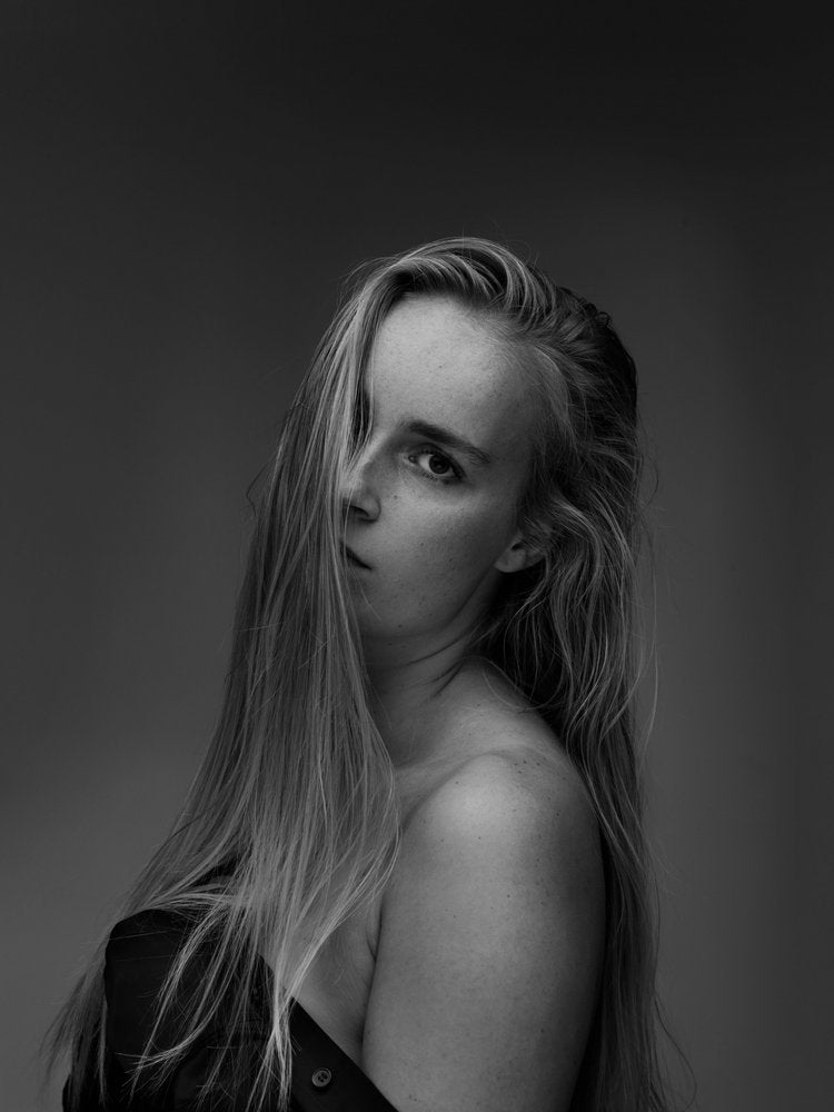 Pensive Woman Long Hair