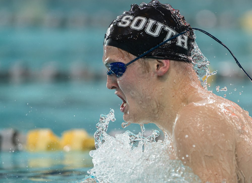 Intense Swimming Moment