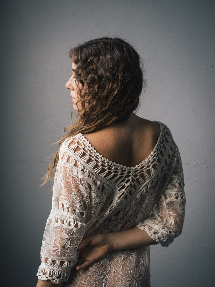 Pensive Woman in Lace