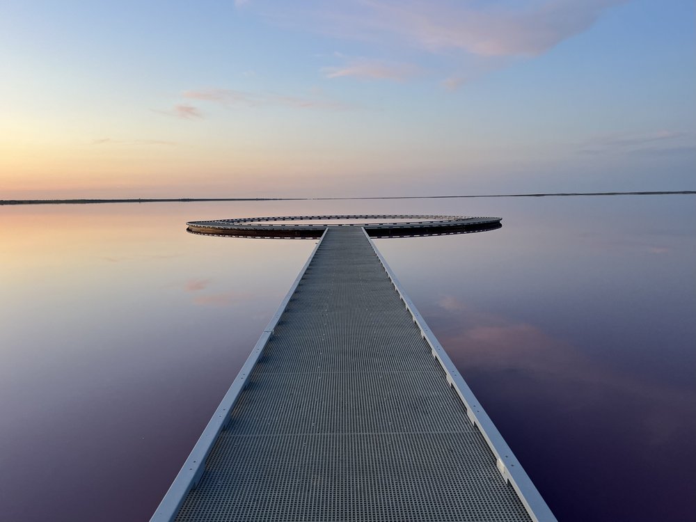 Serene Pink Lake Pier