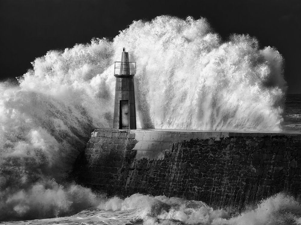 Lighthouse Storm Waves
