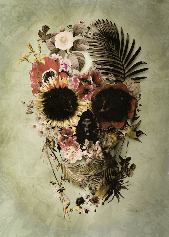 Vintage Floral Skull