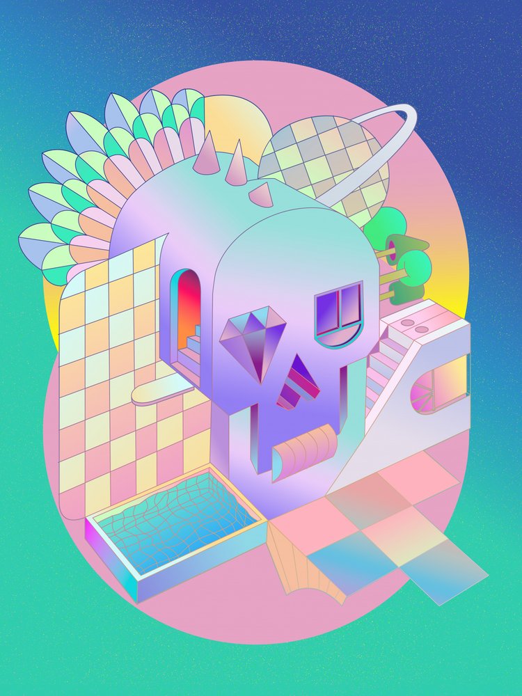 Pastel Skullscape