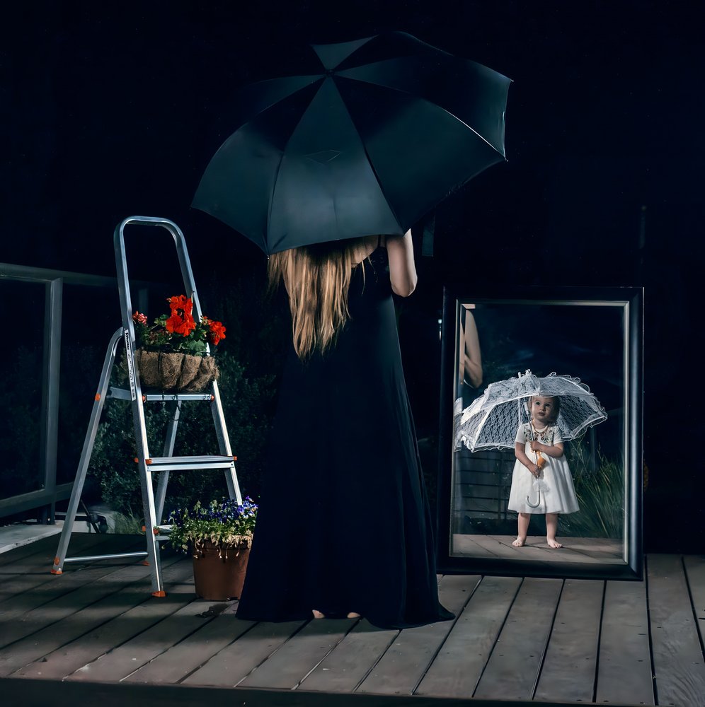 Woman Child Mirror Dream