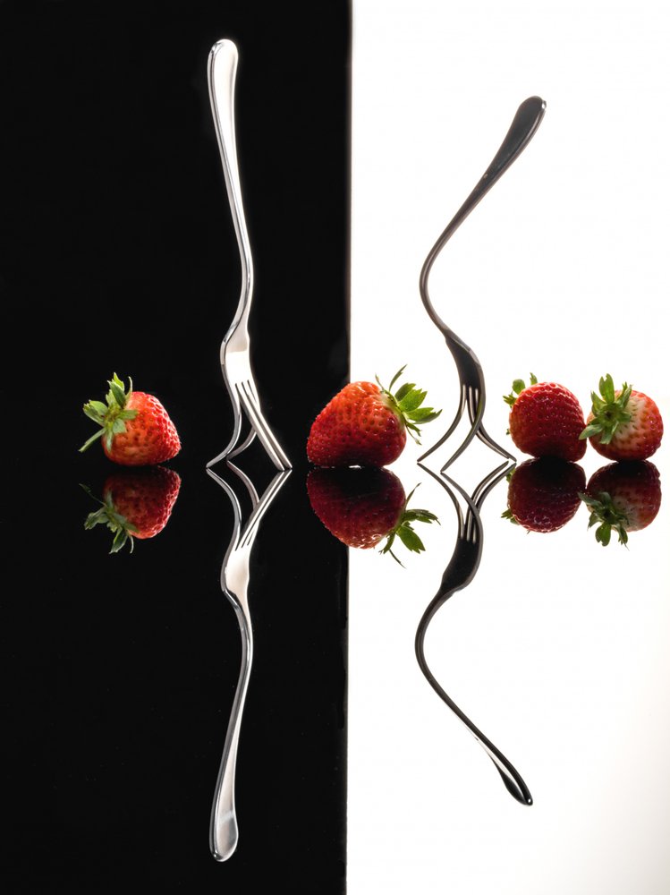 Contrasting Berries and Forks