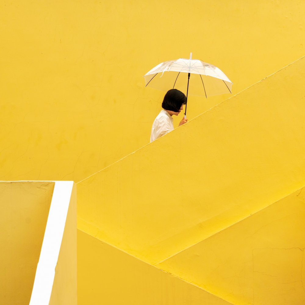 Yellow Staircase Umbrella Walk