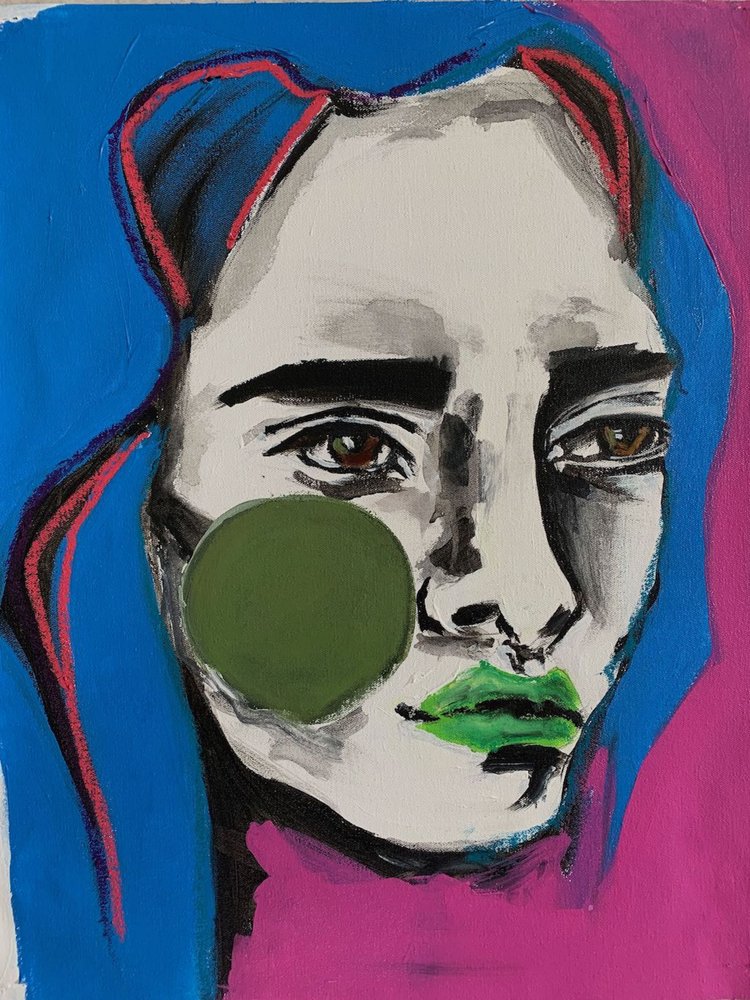 Vibrant Pop Art Face