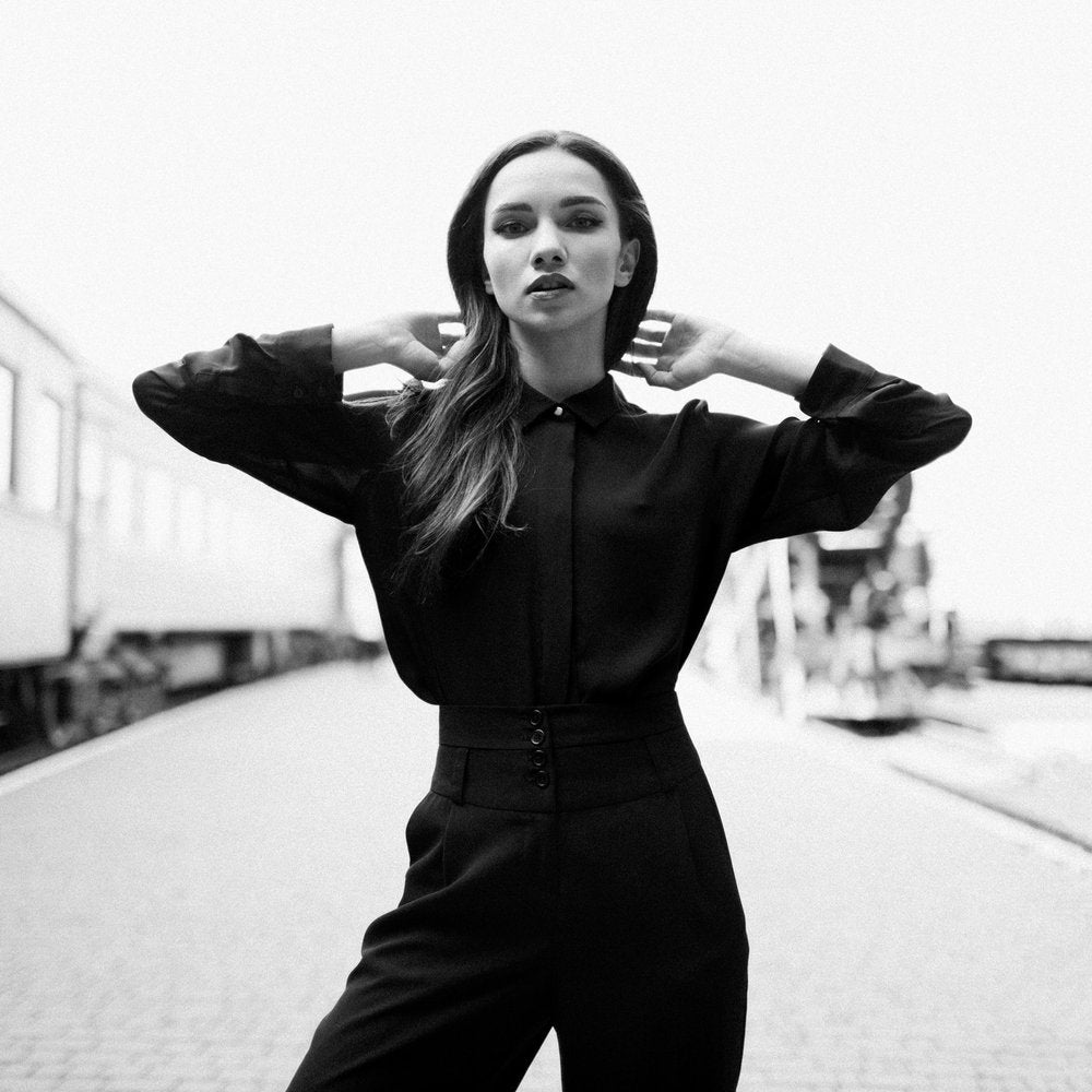 Elegant Woman Train Platform