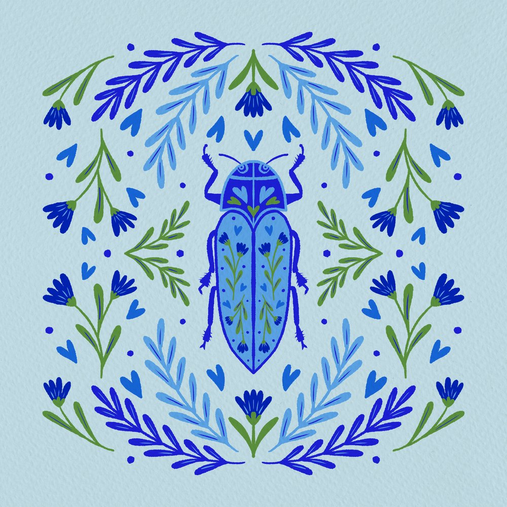 Blue Floral Beetle