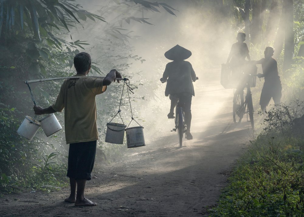 Asian Village Morning