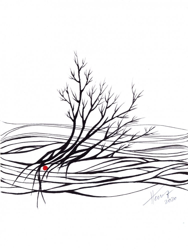 Minimalist Tree Red Dot