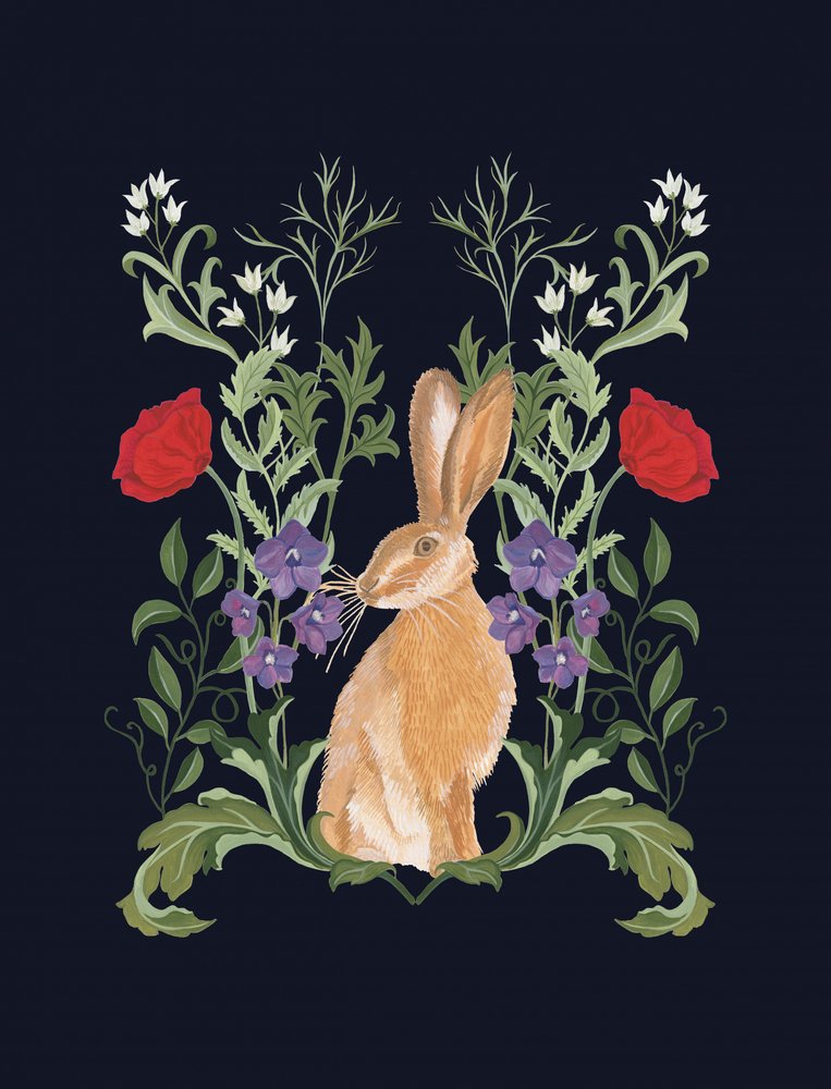 Elegant Botanical Hare