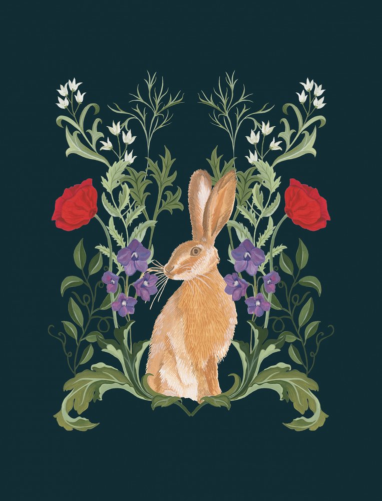 Elegant Botanical Hare