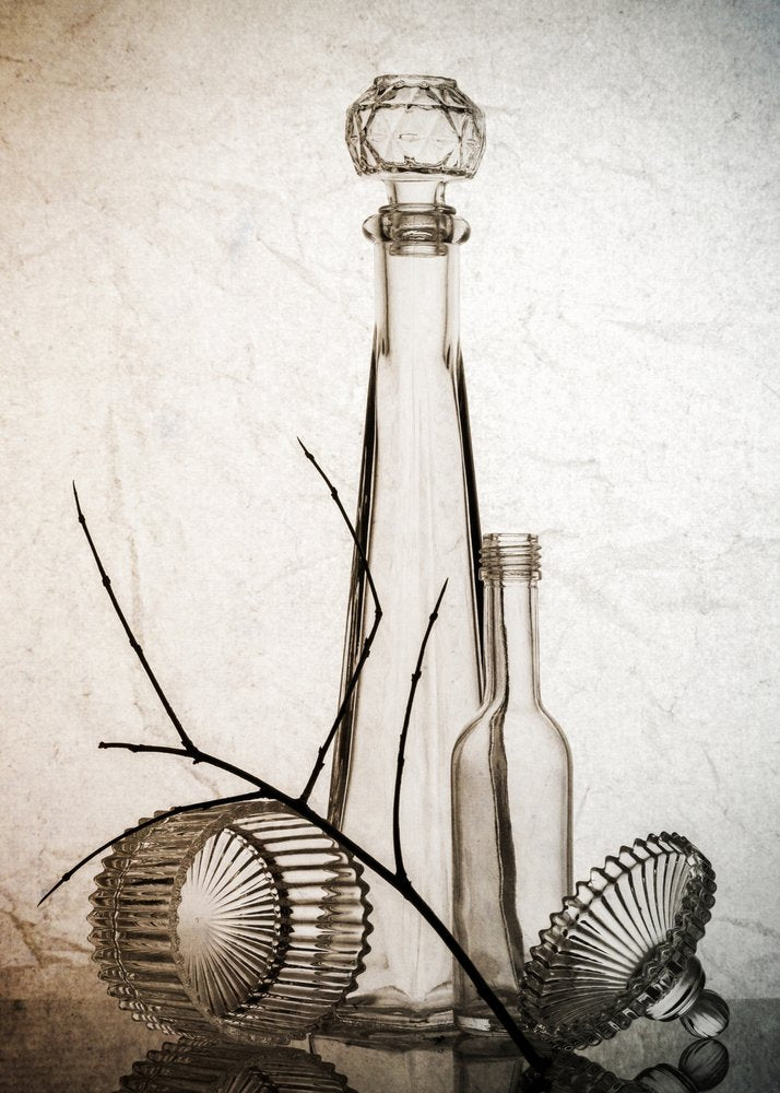 Glass Bottles And Branch
