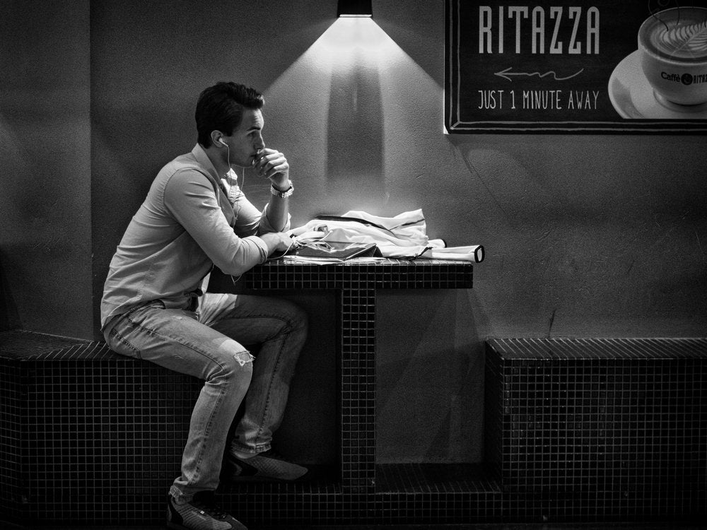 Pensive Cafe Moment