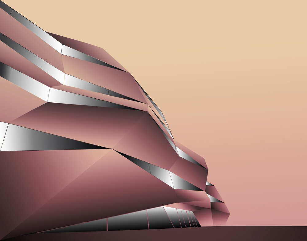 Rose Gold Geometric Architecture