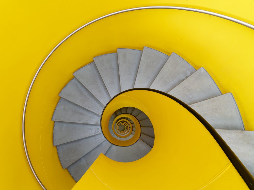 Vibrant Spiral Staircase
