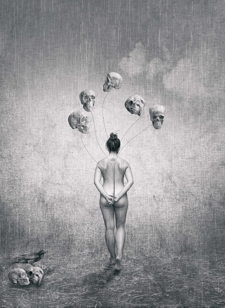 Woman Connected To Skulls