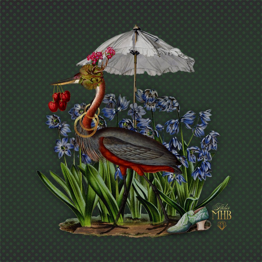 Whimsical Heron Garden