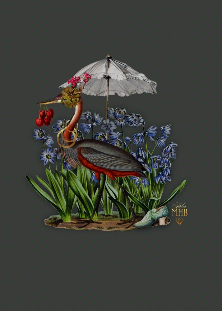Whimsical Heron Garden