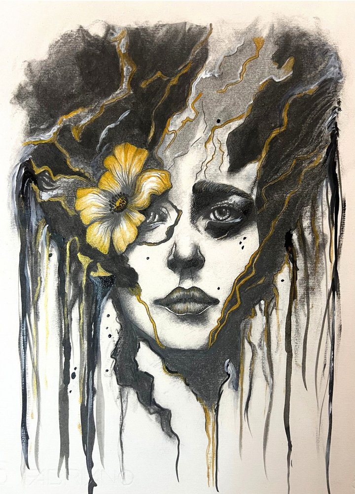 Golden Bloom Portrait