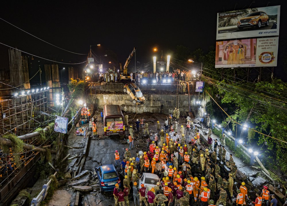 Night Bridge Collapse