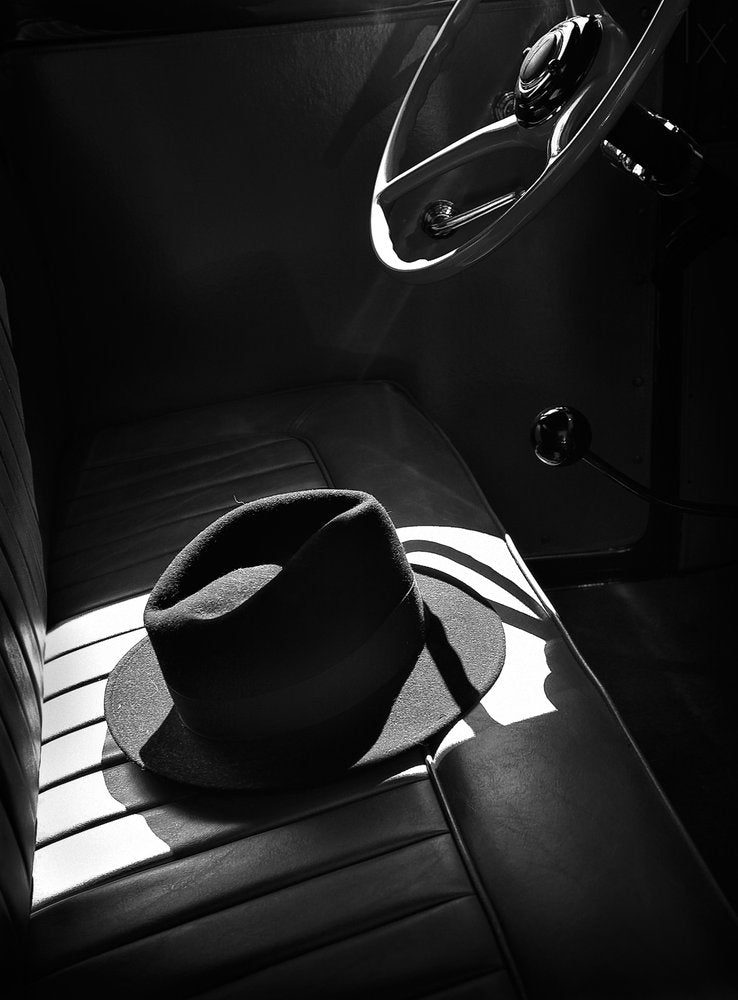 Fedora In Vintage Car