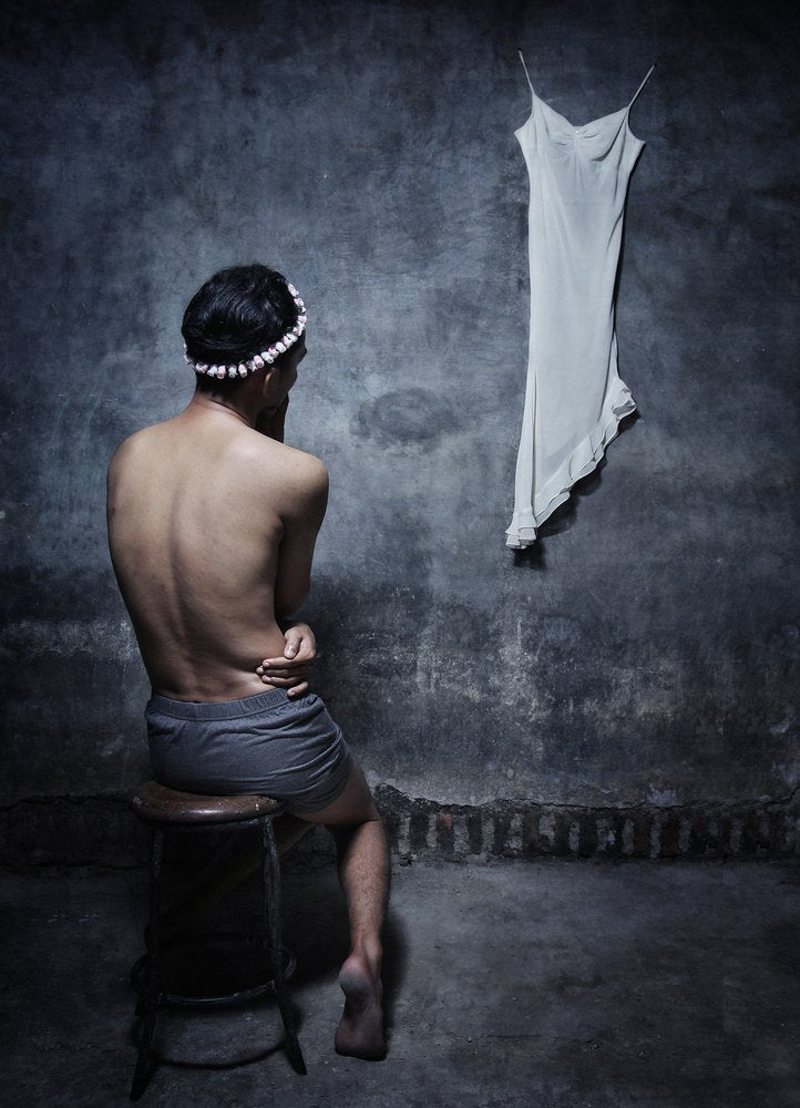 Man and White Slip