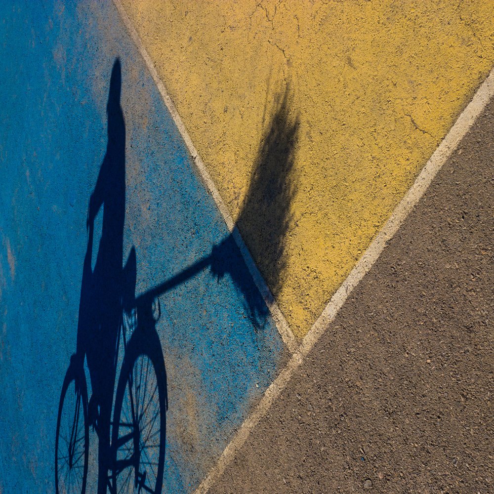 Bicycle Shadow Geometric Pavement
