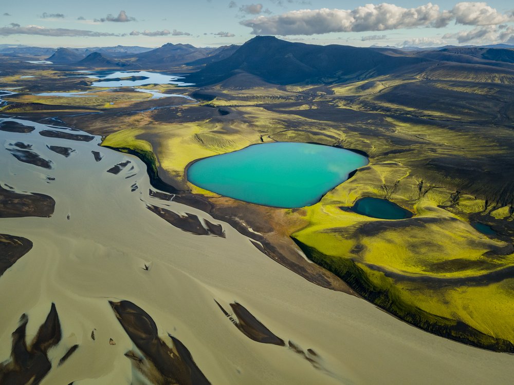 Wild Green River Landscape