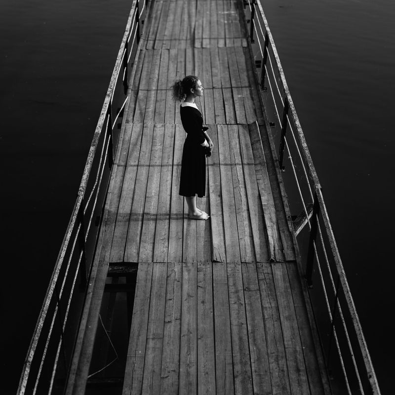 Woman on Wooden Pier