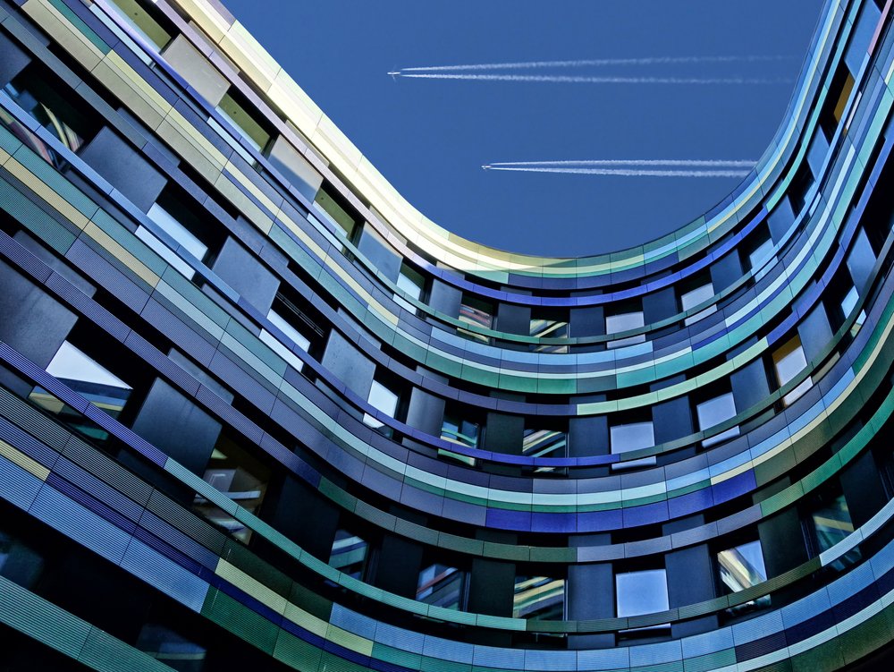 Wavy Building Blue Sky