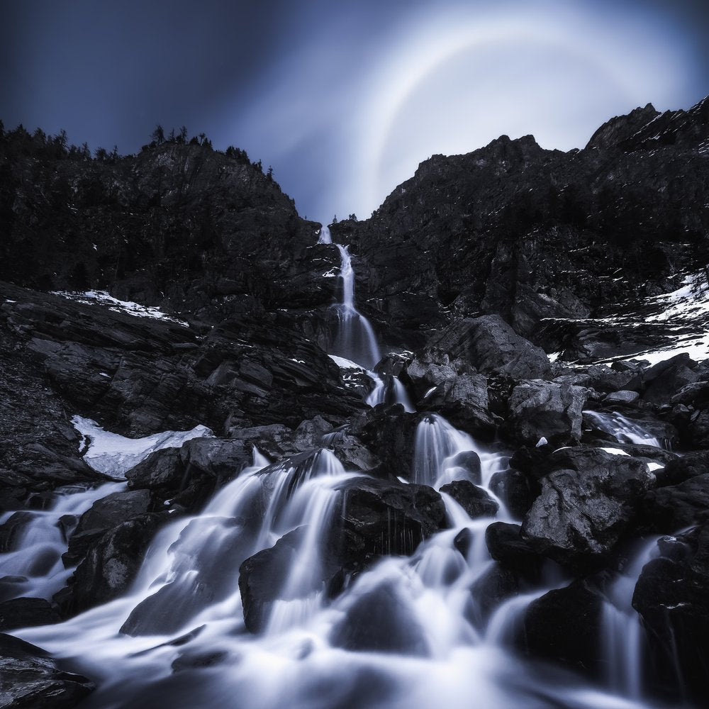 Ethereal Mountain Waterfall
