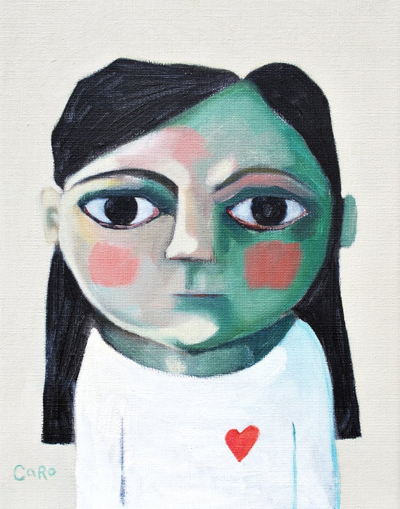 Girl with Red Heart
