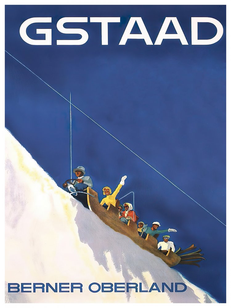 Vintage Gstaad Sledding