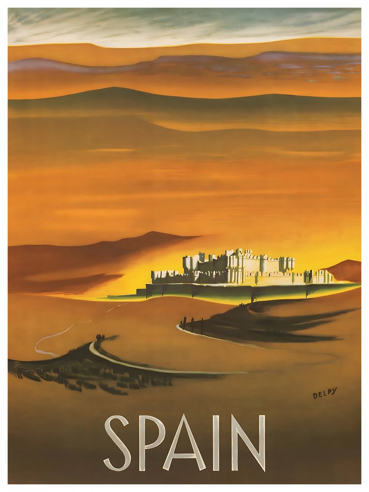 Golden Spanish Castle Landscape